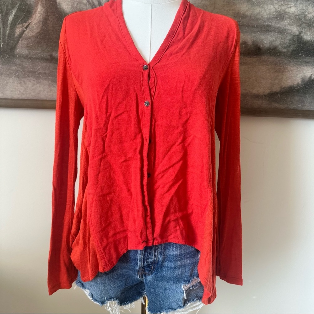 Lucky Brand Vibrant Red Button-Down Shirt
